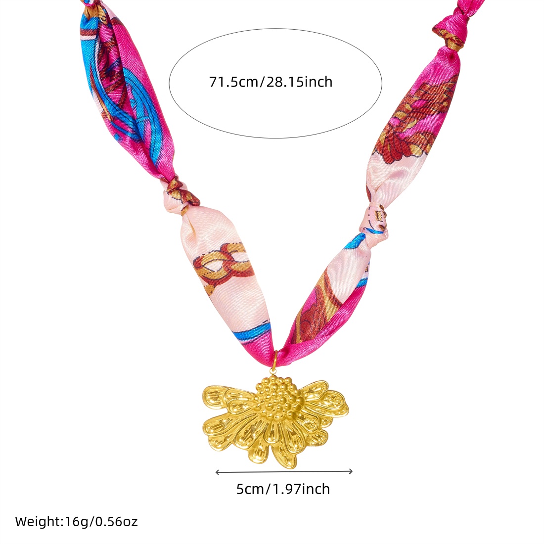 Women's Elegant Necklace with Golden Half Flower Pendant